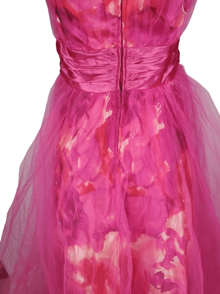 Deb women's pink floral tube gown size 14/15 - Solé Resale Boutique thrift
