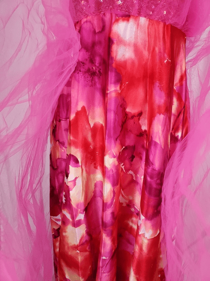 Deb women's pink floral tube gown size 14/15 - Solé Resale Boutique thrift