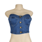 Akira women's medium blue denim tube top size M - Solé Resale Boutique thrift
