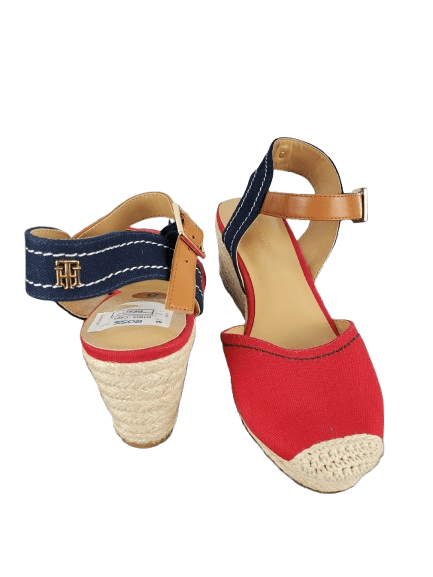Tommy Hilfiger women's wedge red and blue sandals size 8 - Solé Resale Boutique thrift