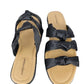Comfortview women's black and blue sandals size 11W - Solé Resale Boutique thrift