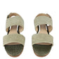 Judith Ripka women's olive and beige sandals size 7.5M - Solé Resale Boutique thrift