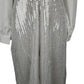 Fashionable women's white and silver sequin jumpsuit size 2XL - Solé Resale Boutique thrift