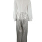 Fashionable women's white and silver sequin jumpsuit size 2XL - Solé Resale Boutique thrift