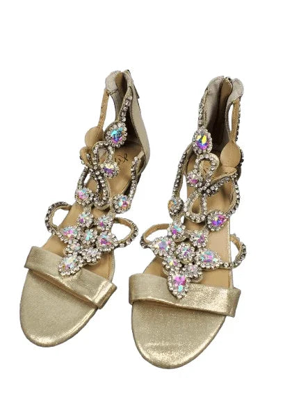 Thalia Sodi women's gold rhinestone sandals size 9M