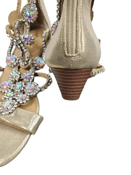 Thalia Sodi women's gold rhinestone sandals size 9M