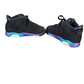Black and blue sneakers on a white background