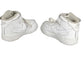 Pair of white high-top sneakers on a white background