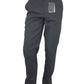 Dark gray pants with a tag on a white background