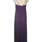 Purple dress on a mannequin against a white background