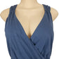 Blue dress on a mannequin with a white background