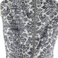 Sleeveless top with blue and white abstract pattern on a mannequin