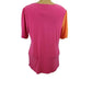 Mannequin wearing a pink and orange top on a white background