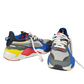 Colorful sneakers with white laces on a white background