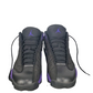 Black Jordan sneakers with purple accents on a white background