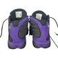 Pair of purple and black gymshoes on a white background