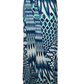 Blue and white patterned skirt on a white background