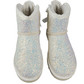 UGG women's white and glitter silver size 7
