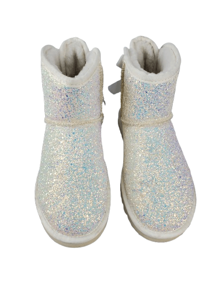 UGG women's white and glitter silver size 7