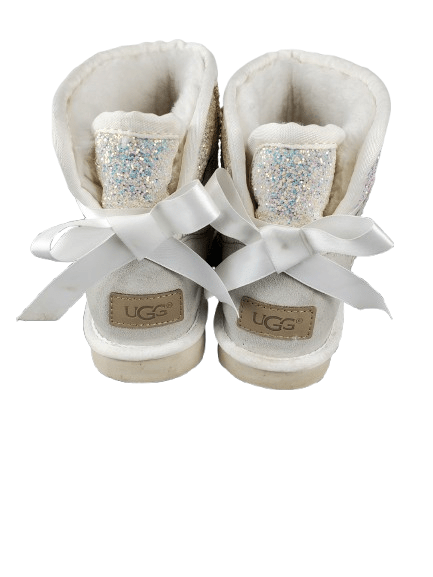 UGG women's white and glitter silver size 7
