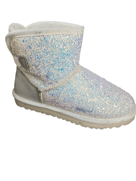 UGG women's white and glitter silver size 7