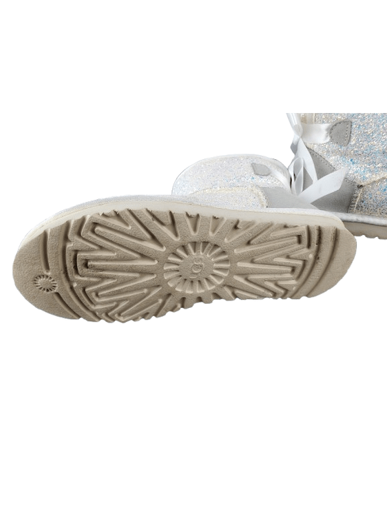 UGG women's white and glitter silver size 7