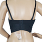 Selfish women's black rhinestone bra top size S