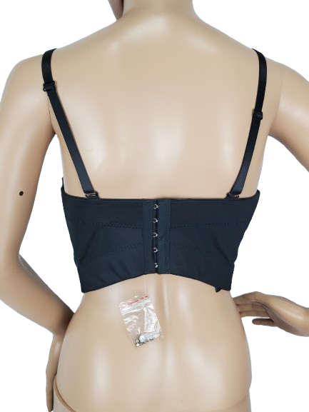 Selfish women's black rhinestone bra top size S