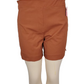 Brown shorts on a mannequin with a white background