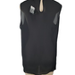 Black sleeveless top on a mannequin with a white background