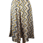 Patterned skirt on a mannequin against a white background