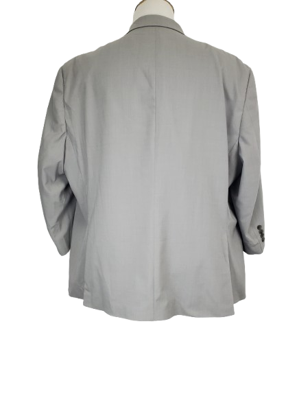 Gray jacket on a mannequin against a white background