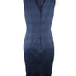 Blue dress on a mannequin against a white background