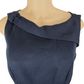 Navy blue geometric-patterned dress on a mannequin with a white background