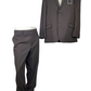 brown suit jacket and pants on a mannequin with a white background
