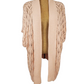 peach cardigan on a mannequin against a white background