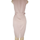 Pink sleeveless dress on a mannequin against a white background