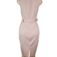 Pink sleeveless dress on a mannequin against a white background