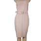 Pink dress on a mannequin with a white background