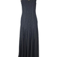 Black lace dress on a mannequin against a white background