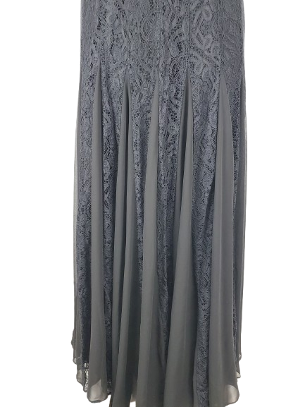 black lace dress on a white background