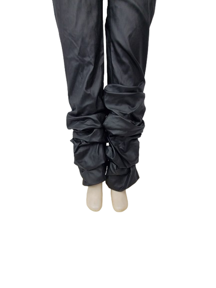 Black rain pants on a white background