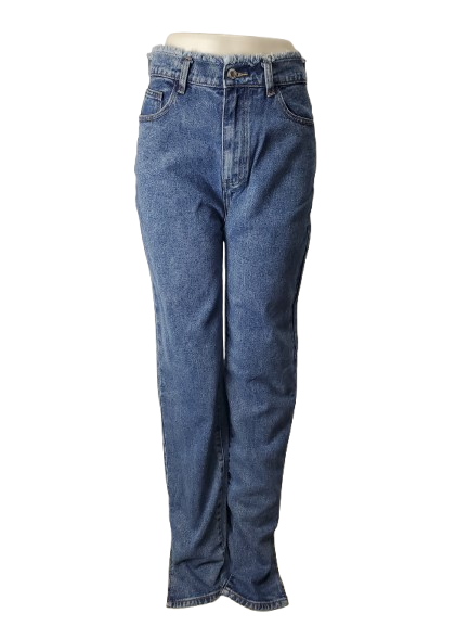 Blue jeans on a white background