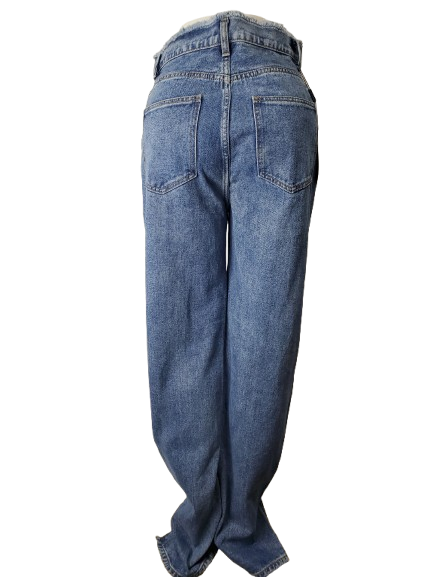 Blue jeans on a white background