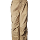 Beige cargo pants on a mannequin against a white background