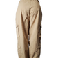 Beige cargo pants on a white background
