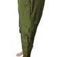 Green cargo pants on a white background