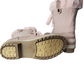 Pink winter boot with fur lining on a white background