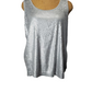 Silver sequin tank top on a mannequin against a white background