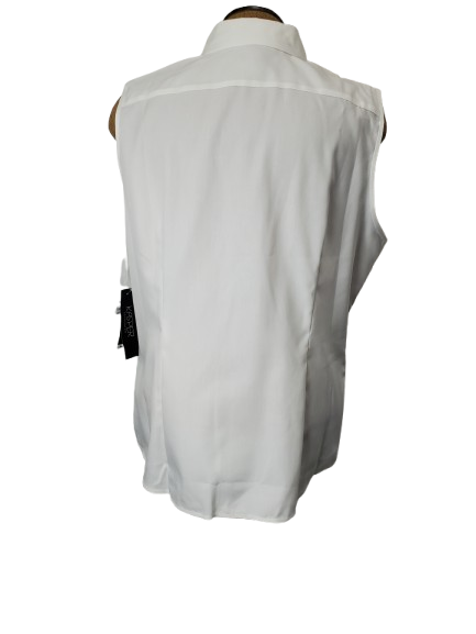  white top on a mannequin against a white background